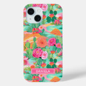 Blooming Desert Cacti Personalized Case-Mate iPhone Case (Achterkant)