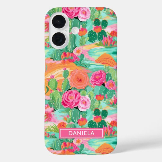 Blooming Desert Cacti Personalized Case-Mate iPhone Case (Achterkant)