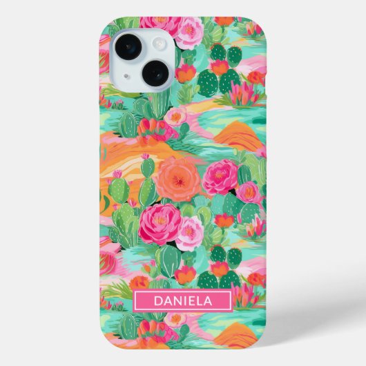 Blooming Desert Cacti Personalized Case-Mate iPhone Case (Achterkant)