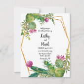 Blooming Desert Cactus Wedding Invite (Voorkant)