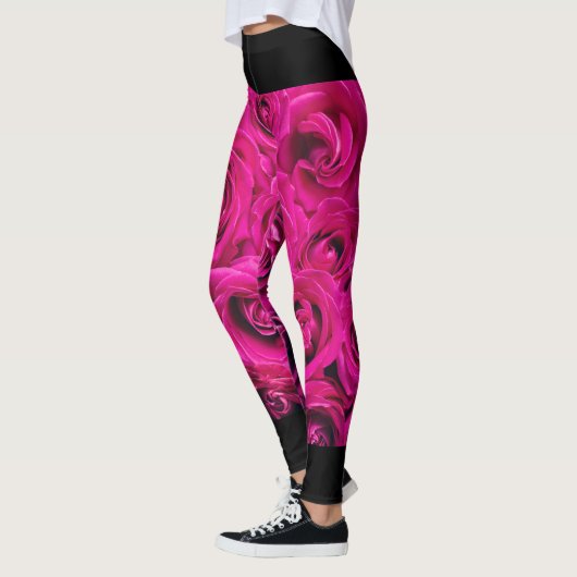 "Blooming Elegance: Roos Pattern Vrouwen Leggings" Leggings (Links)