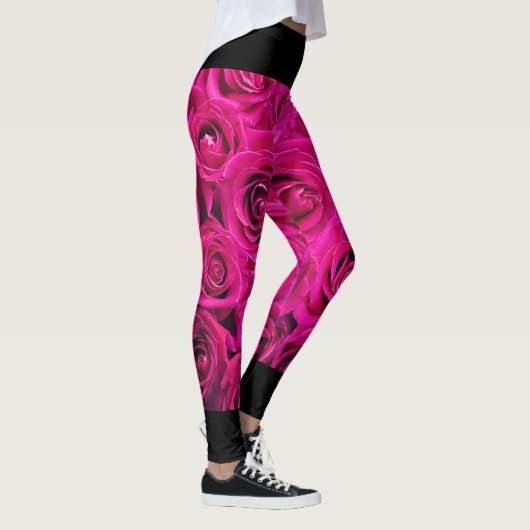 "Blooming Elegance: Roos Pattern Vrouwen Leggings" Leggings (Rechts)