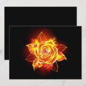 Blooming Fire Rose Kaart (Voorkant / Achterkant)