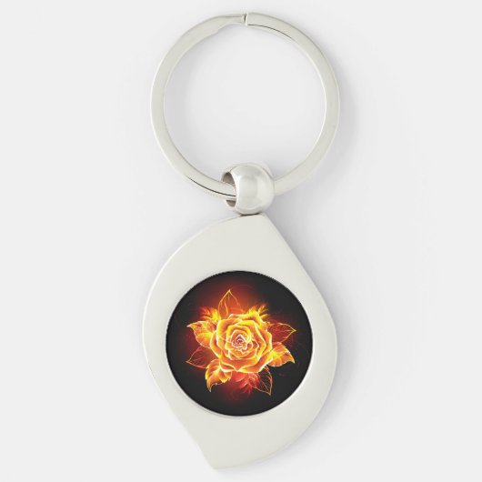 Blooming Fire Rose Sleutelhanger (Voorkant)