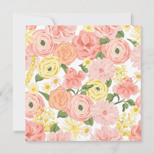 Blooming Floral Bridal Shower Kaart (Achterkant)