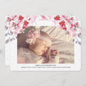 Blooming Floral Foto geboorteaankondiging Aankondiging (Voorkant / Achterkant)