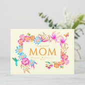 Blooming Floral Mom Yellow Feestdagenkaart (Staand voorkant)