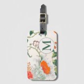 Blooming Floral Monogram Bagagelabel (Voorkant (verticaal))
