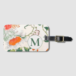 Blooming Floral Monogram Bagagelabel