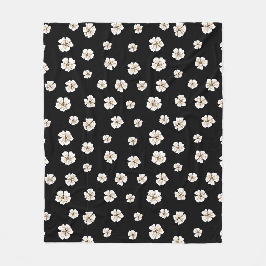 Blooming Floral Pattern Black Fleece (3 Sizes) (Voorkant)