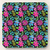 Blooming flower garden chic floral foliage bier onderzetter (Voorkant)