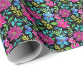 Blooming flower garden chic floral foliage cadeaupapier (Rol Hoek)