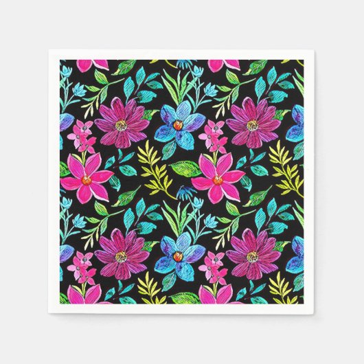Blooming flower garden chic floral foliage servet (Voorkant)