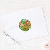 Blooming flower garden ronde sticker (Envelop)