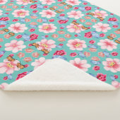 Blooming flower garden sherpa deken (3/4)