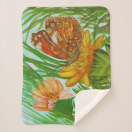 Blooming flower garden sherpa deken