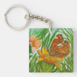 Blooming flower garden sleutelhanger