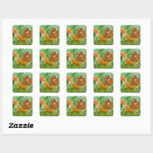 Blooming flower garden vierkante sticker (Vel)