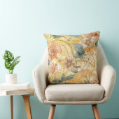  Blooming Flowers and Yellow Peach Design Art Kussen (Stoel)