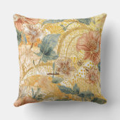  Blooming Flowers and Yellow Peach Design Art Kussen (Achterkant)