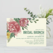 Blooming Flowers Bridal Brunch Invitation Kaart (Staand voorkant)