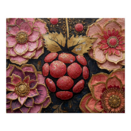 Blooming Flowers Covered with Flowing Artistic Pai Perfect Poster