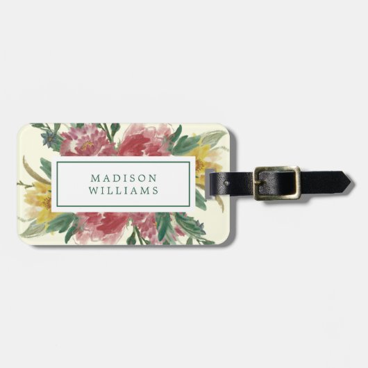 Blooming Flowers Floral Bagagelabel (Voorkant horizontaal)