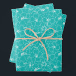 Blooming Flowers op Turquoise Inpakpapier Vel<br><div class="desc">Drie vellen verpakkingspapier bevatten een overzicht van tropische witte hibiscus-bloemen op een turkooisachtergrond (of een kleur die u kiest). Mooie cadeauomslag voor verjaardag,  bruiloft,  jubileum of elke gelegenheid. Meer kleuren in onze winkel.</div>