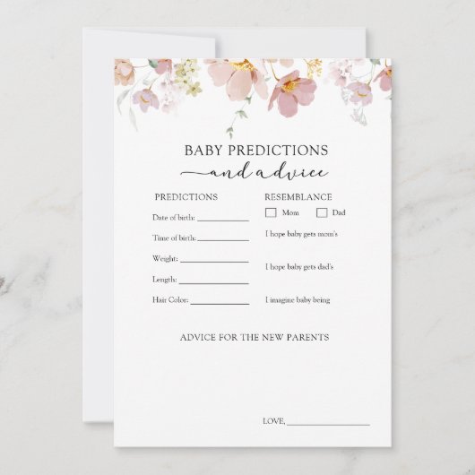 Blooming Flowers Predications and Advice Kaart (Voorkant)