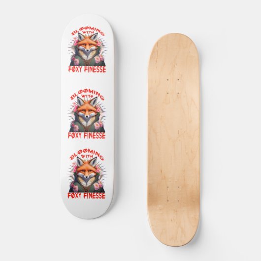 Blooming Fox Mode esthetisch Persoonlijk Skateboard (Voorkant)