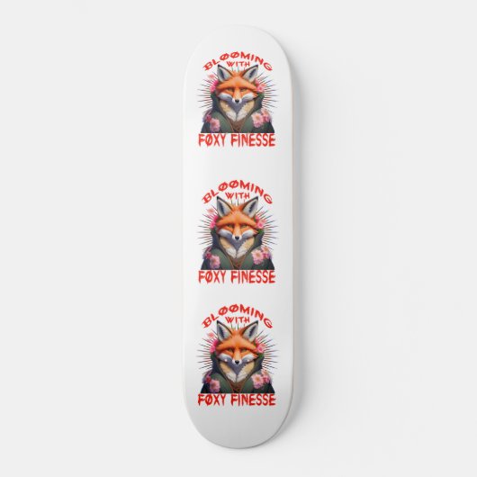 Blooming Fox Mode esthetisch Persoonlijk Skateboard (Voorkant)