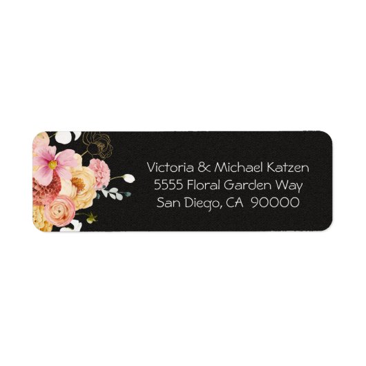 Blooming Garden Dark & Moody Floral Etiket (Voorkant)