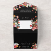 Blooming Garden Dark & Moody Wedding Kessel All In One Uitnodiging (Buitenkant)