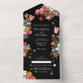 Blooming Garden Dark & Moody Wedding Kessel All In One Uitnodiging (Binnen)