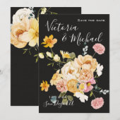 Blooming Garden Floral Dark & Moody Save the date Kaart (Voorkant / Achterkant)