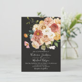 Blooming Garden Floral Dark & Moody Wedding Kaart (Staand voorkant)