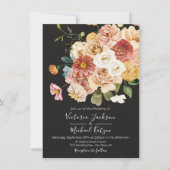 Blooming Garden Floral Dark & Moody Wedding Kaart (Voorkant)