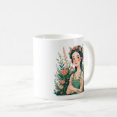 Blooming Gardener - Lady Gardener with Flowers Koffiemok (Voorkant rechts)