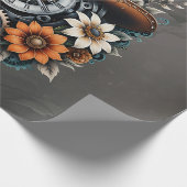 Blooming Gears: Steampunk cowboystijl. Cadeaupapier (Hoek)