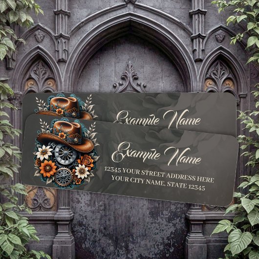 Blooming Gears: Steampunk cowboystijl. Etiket
