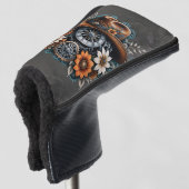Blooming Gears: Steampunk cowboystijl. Golfheadcover (3/4 voorkant)