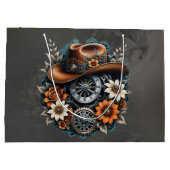 Blooming Gears: Steampunk cowboystijl. Groot Cadeauzakje (Achterkant)