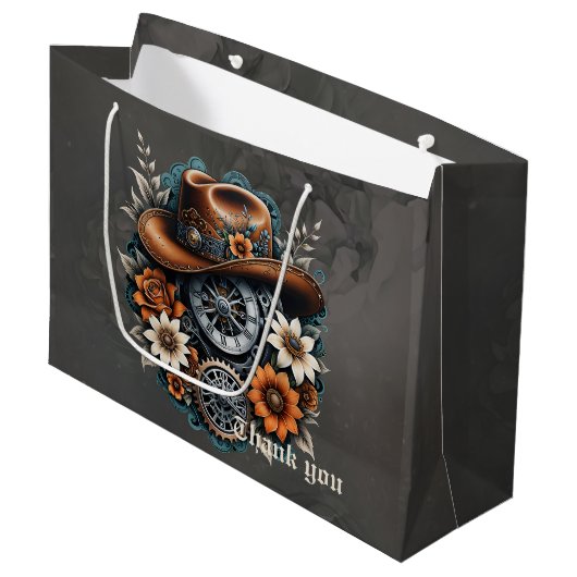 Blooming Gears: Steampunk cowboystijl. Groot Cadeauzakje (Voorkant Gekanteld)