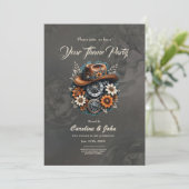 Blooming Gears: Steampunk cowboystijl Kaart (Staand voorkant)