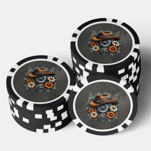 Blooming Gears: Steampunk cowboystijl. Poker Chips (Opstapeling)
