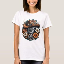 Blooming Gears: Steampunk cowboystijl. T-shirt