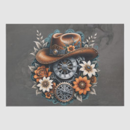 Blooming Gears: Steampunk cowboystijl. Tissuepapier