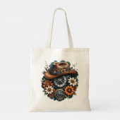 Blooming Gears: Steampunk cowboystijl. Tote Bag (Achterkant)