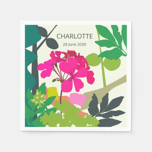 Blooming Geraniums Bloemist Tuin Feest Servet (Voorkant)