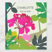 Blooming Geraniums Bloemist Tuin Feest Wijn Etiket (Enkel label)